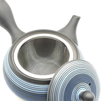 Kyusu Japanese Teapot - Blue Stripes - 340ml- #4087
