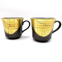 Japanese Tea Mug - Red and Green Golden Crackle - 932