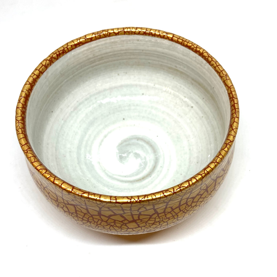 Matcha Bowl  -  Golden Crackle - Red - G