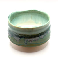 Matcha Bowl  - Green And Purple Glaze - 1543