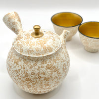 Kyusu Japanese Teapot - Lacquer Tenmoku 3 piece set - White - 150ml