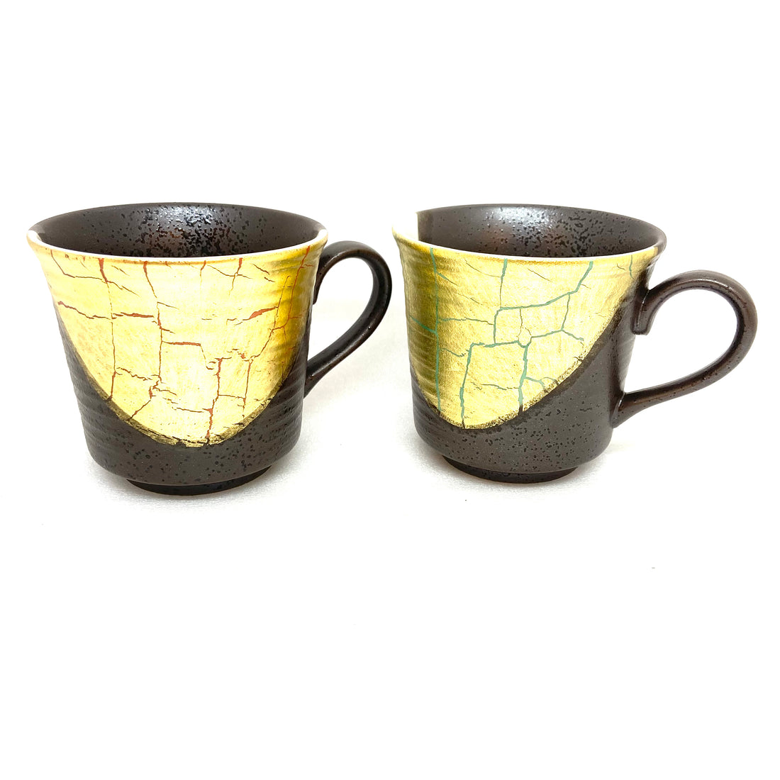 Japanese Tea Cup Set - Two Pieces - Red and Green - 932