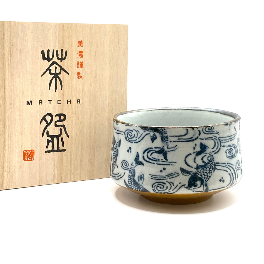 Matcha Bowl  - Koi Fish - 88-G02