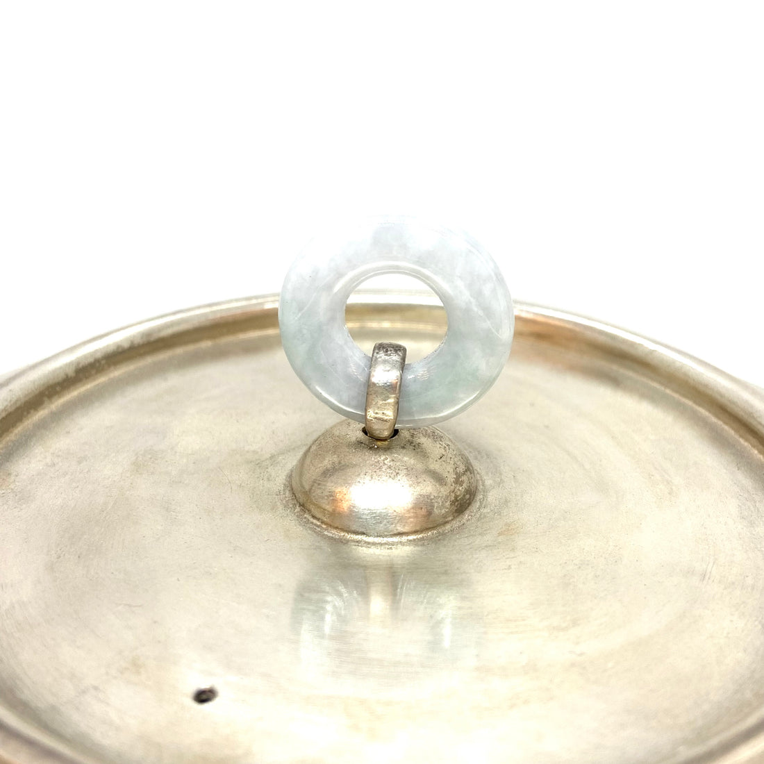 Pure Silver 999 Kettle - Peony with Jade Handle  - 950 ml