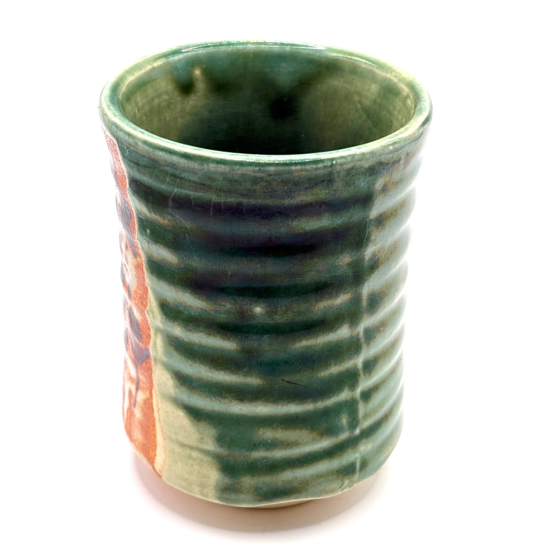 Japanese Tea Cup - Green Oribe