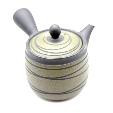Kyusu Japanese Teapot -  Green Stripes - 300ml - #522