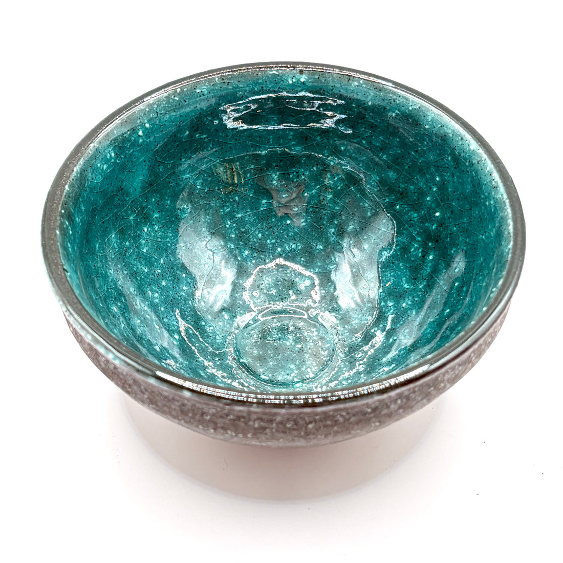 Matcha Bowl  - Teal - Tenmoku - #1520