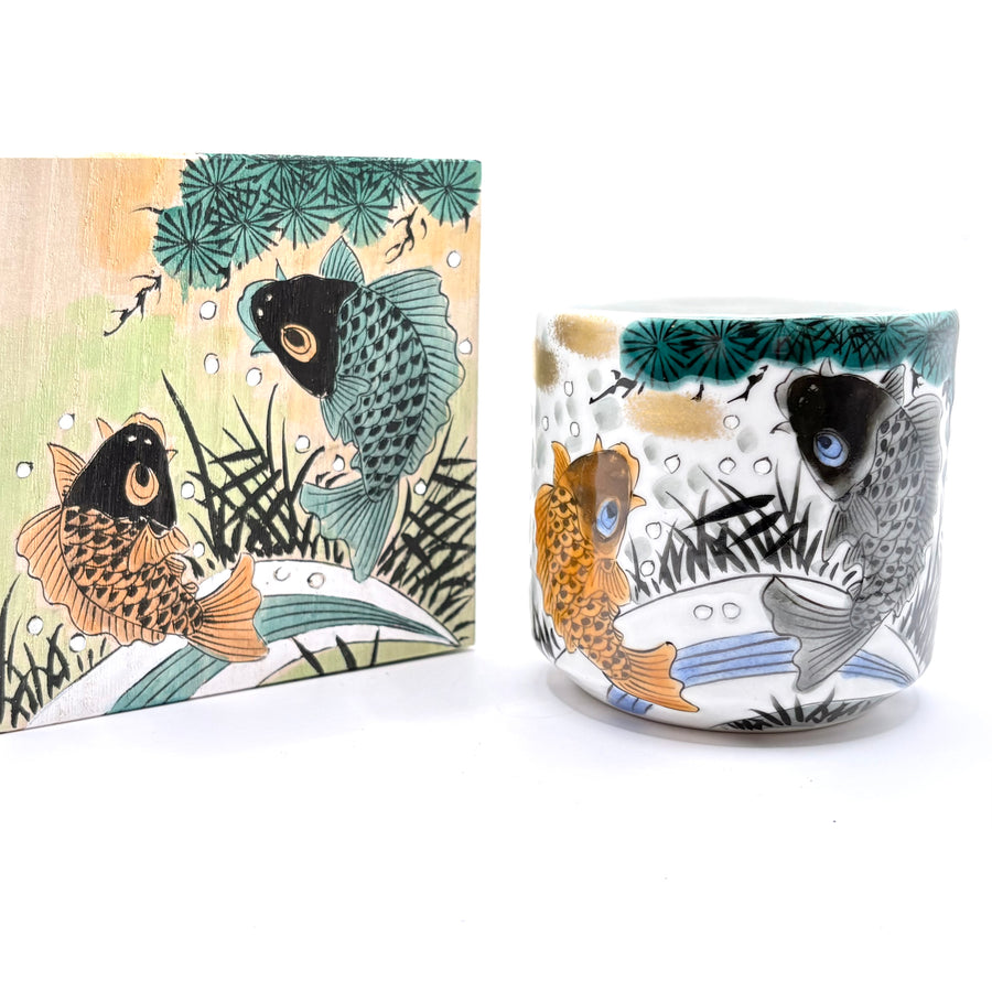Japanese Tea Cup - Koi Jumping - 118-08