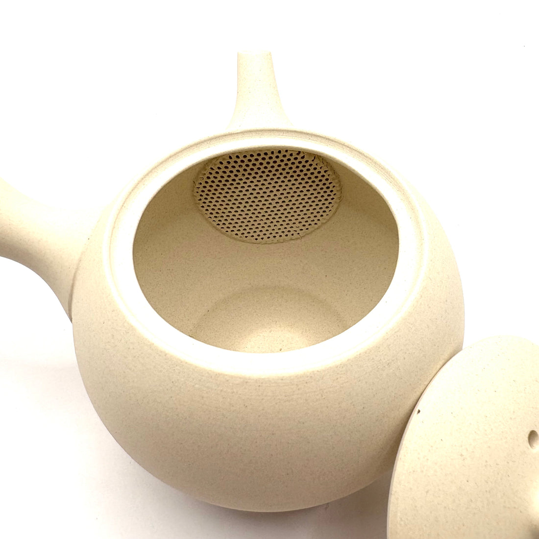 Kyusu Japanese Teapot - White Marugata - 200 ml - #207