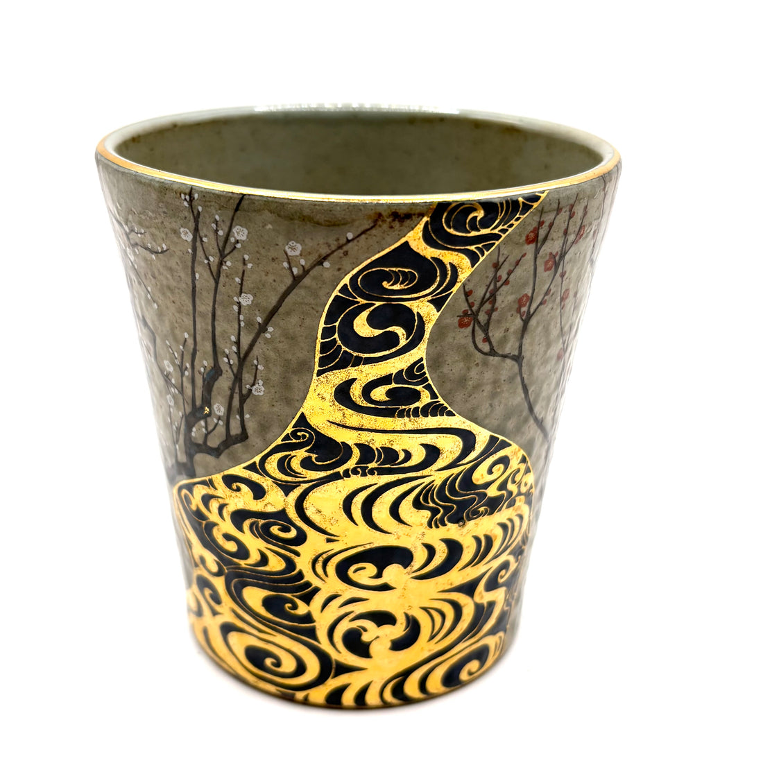 Japanese Tea Mug - Red and White Plum Blossoms - 984