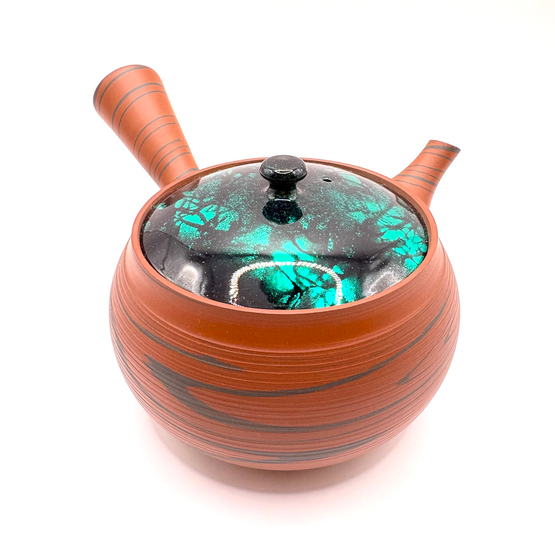 Kyusu Japanese Teapot - Green Lacquer Lid - 300ml- #113