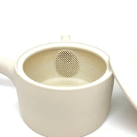 Kyusu Japanese Teapot - White Clay - Hira Shikaku - 210ml - #309
