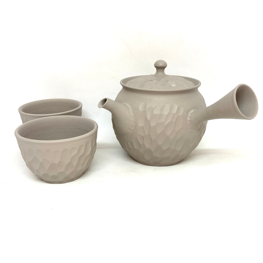 Japanese Tea Set - Three Piece - Chisled #F106