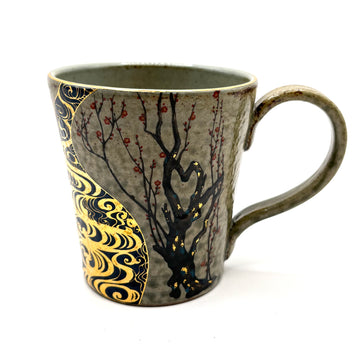 Japanese Tea Mug - Red and White Plum Blossoms - 984