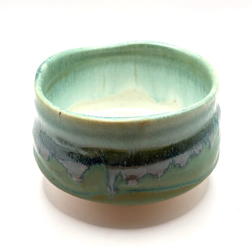 Matcha Bowl  - Green And Purple Glaze - 1543