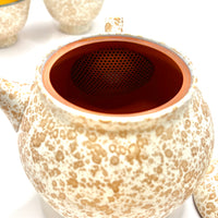 Kyusu Japanese Teapot - Lacquer Tenmoku 3 piece set - White - 150ml