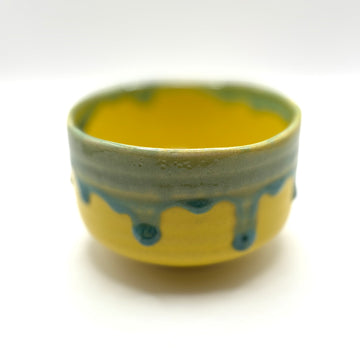 Matcha Bowl  - Yellow And Green Drips- 12
