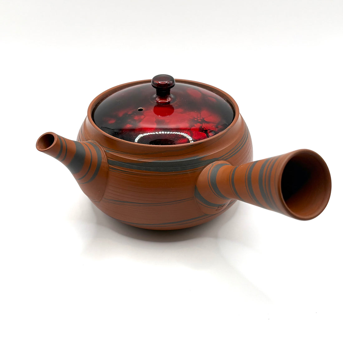 Kyusu Japanese Teapot - Red Lacquer Lid - 300ml- #112