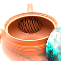 Kyusu Japanese Teapot - Green Lacquer Lid - 300ml- #113