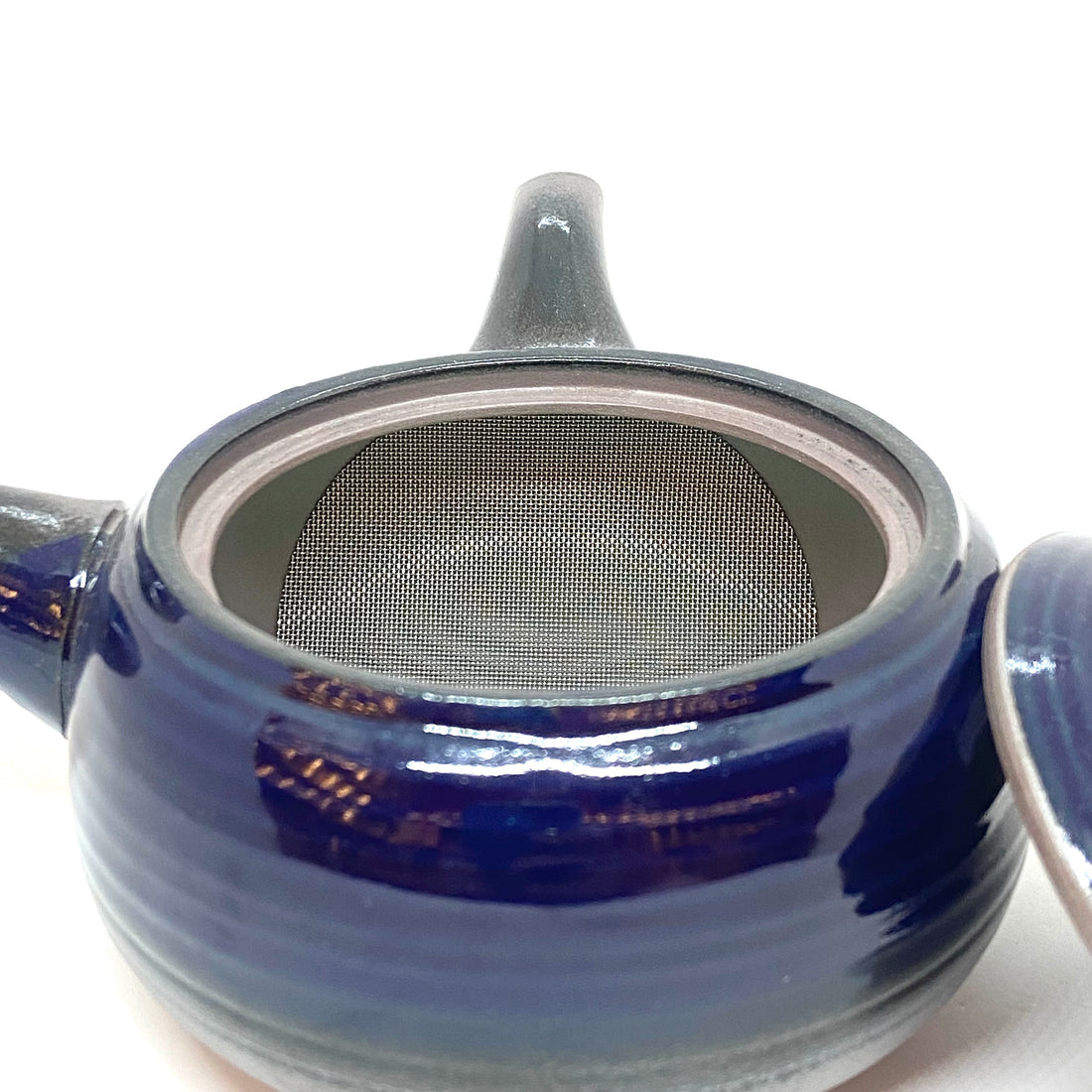 Kyusu Japanese Teapot - Banko Blue Round- 350ml  - #17