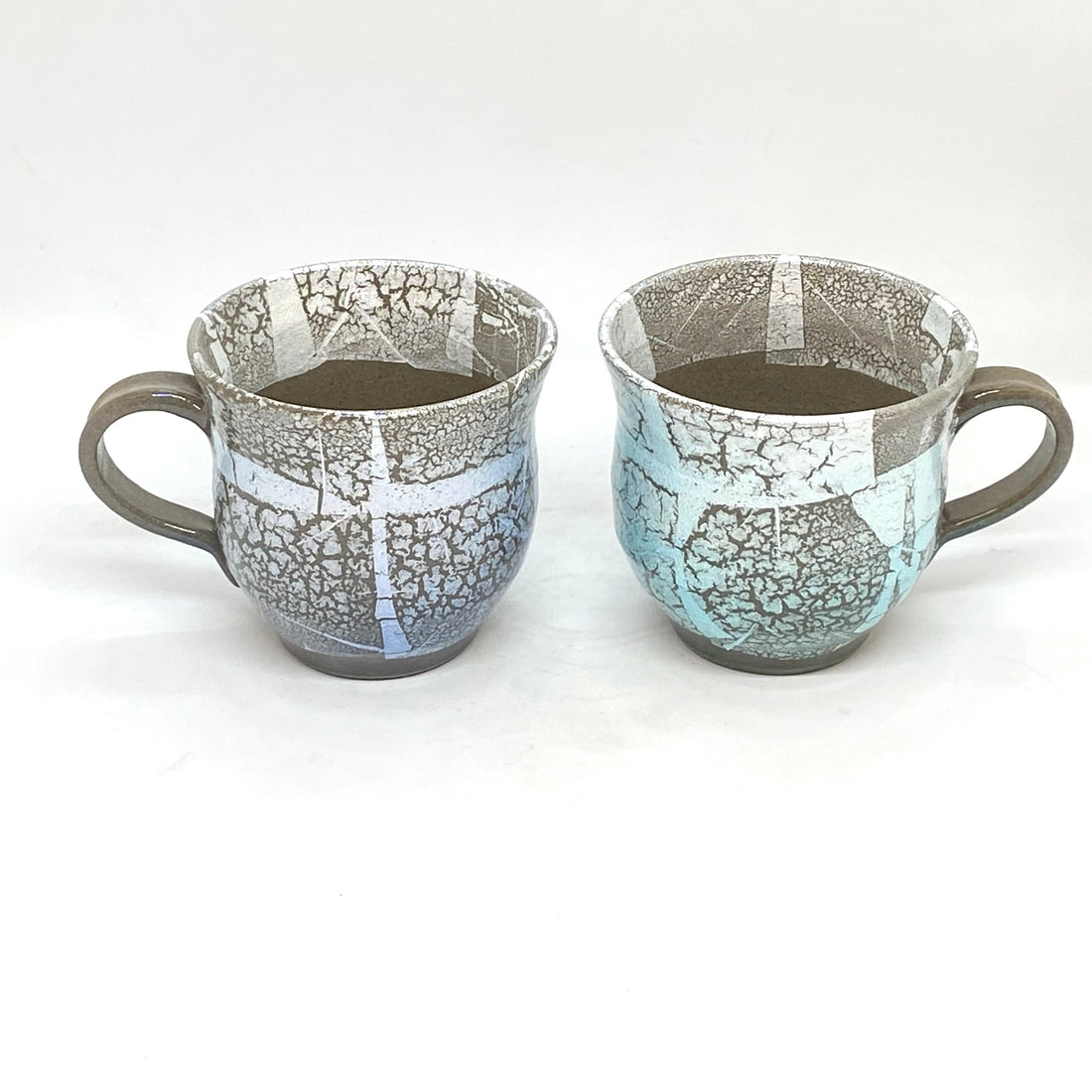 Japanese Tea Cup Set - Two pieces - Silver Leaf- 983