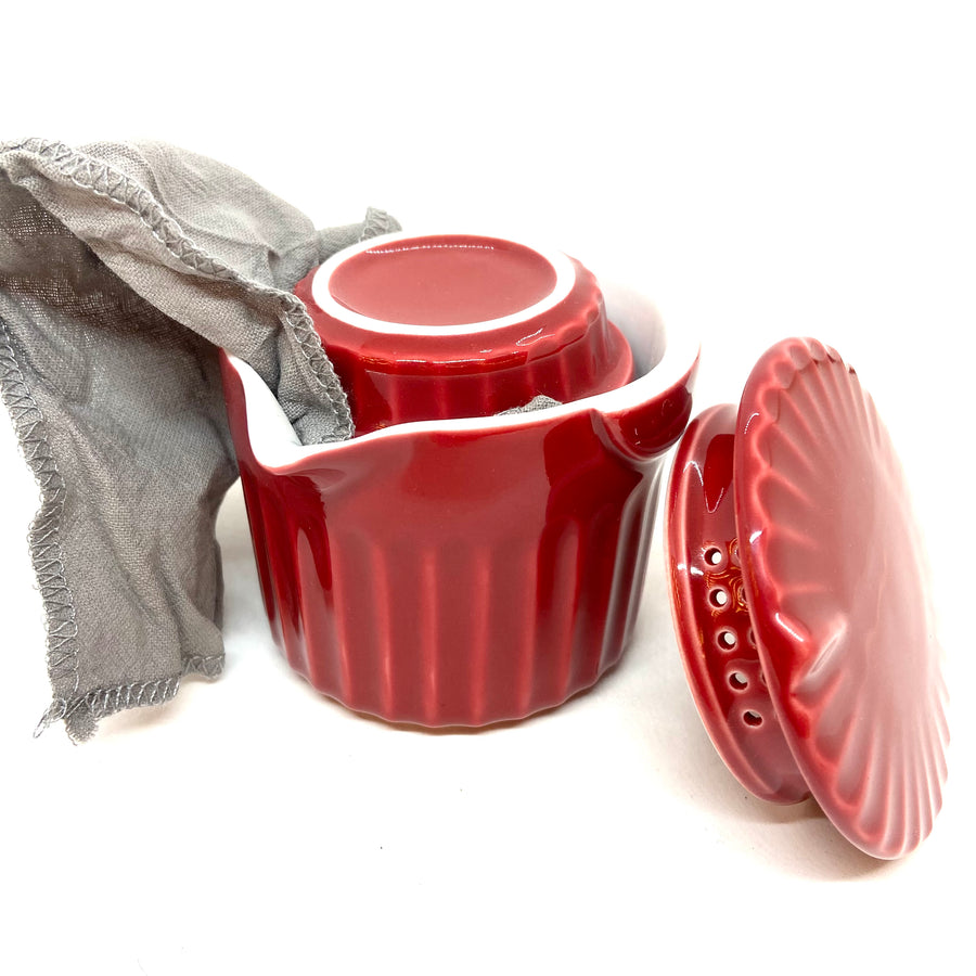 Ceramic Travel set- Four Pieces - Red - 180ml