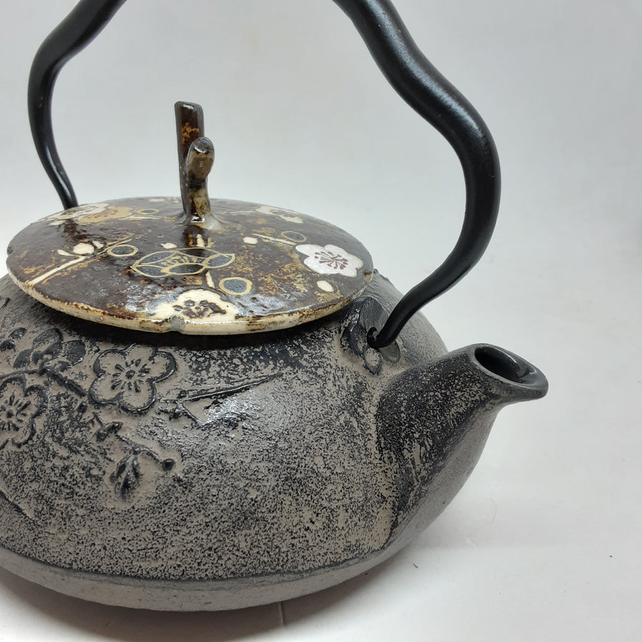 Cast Iron Teapot with Ceramic Lid -Plum Blossoms