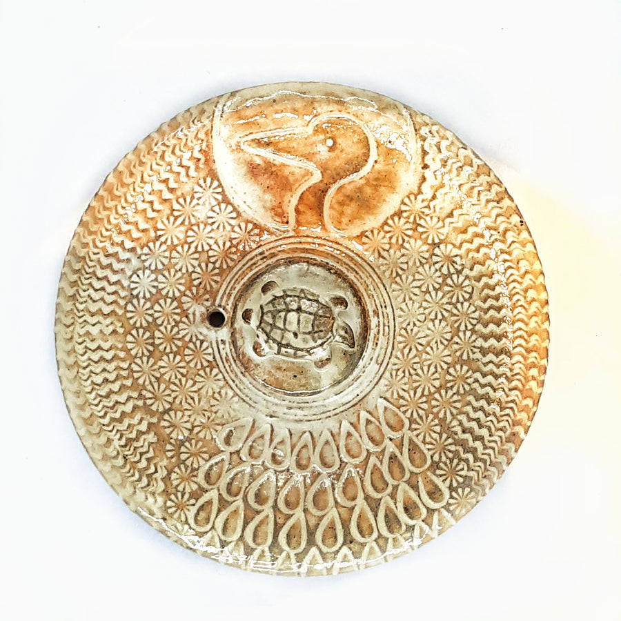 Cast Iron Teapot with Ceramic Lid -Five Auspicious Symbols- M0136