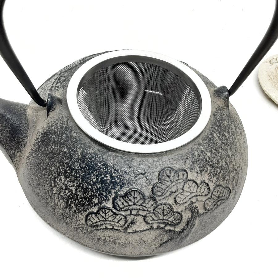 Cast Iron Teapot with Ceramic Lid-Pine and Cranes