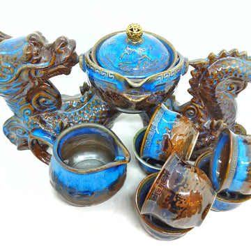 Ceramic Gongfu set- Azure Dragon - 150 ml