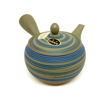 Kyusu Japanese Teapot -  Blue Swirl - 240ml - #514