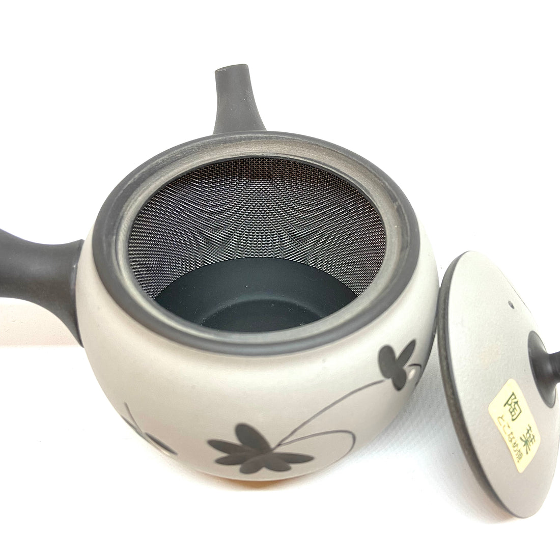 Kyusu Japanese Teapot -  Grey Vine Leaves - 290ml - #835