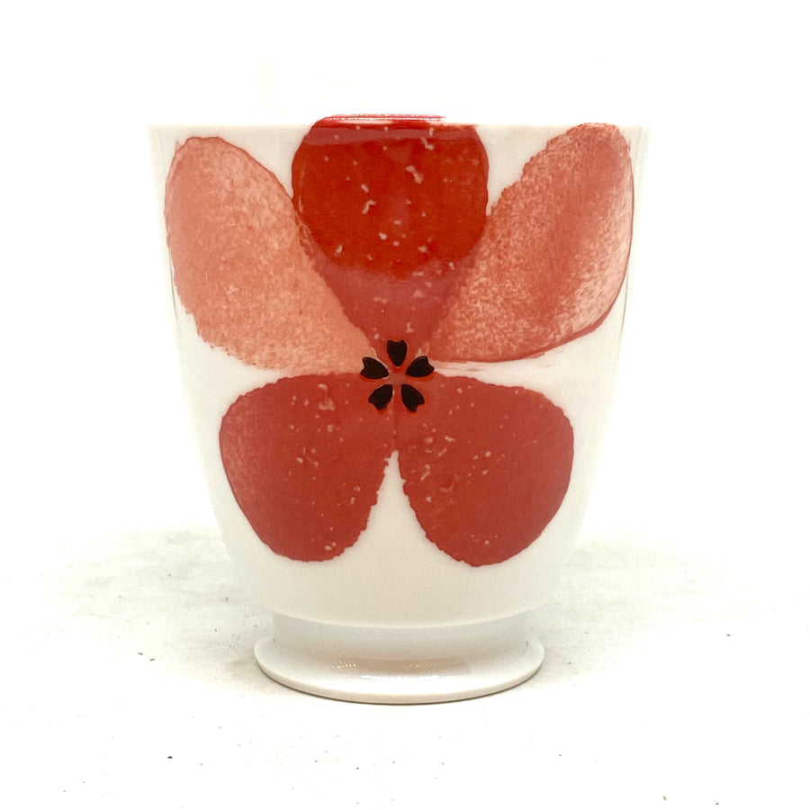 Japanese Tea Cup - Watercolour Sakura Red