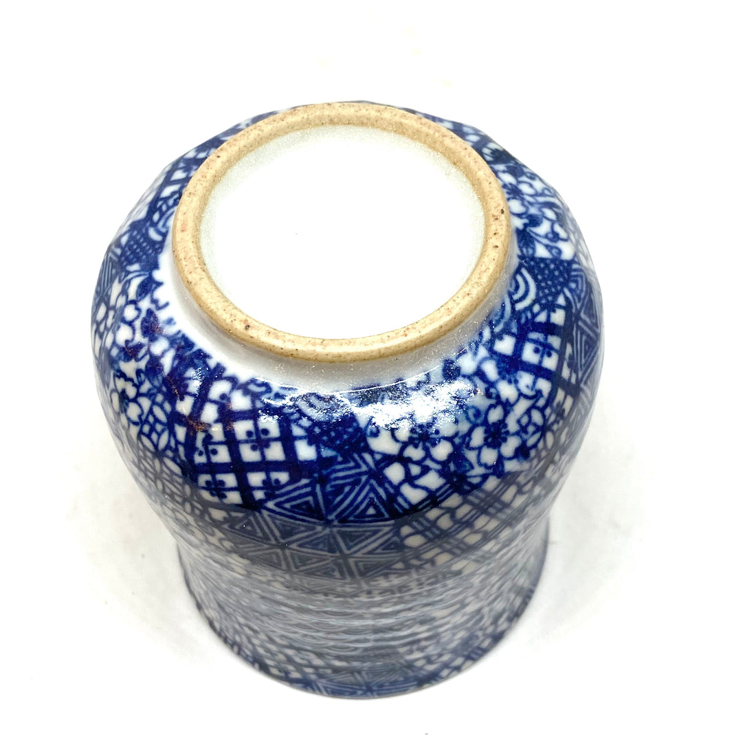 Japanese Tea Cup - Sometsuke - Blue and White Patchwork
