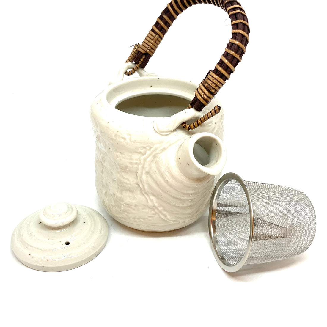 Ceramic Teapot -Japanese- Speckled white 600 ml